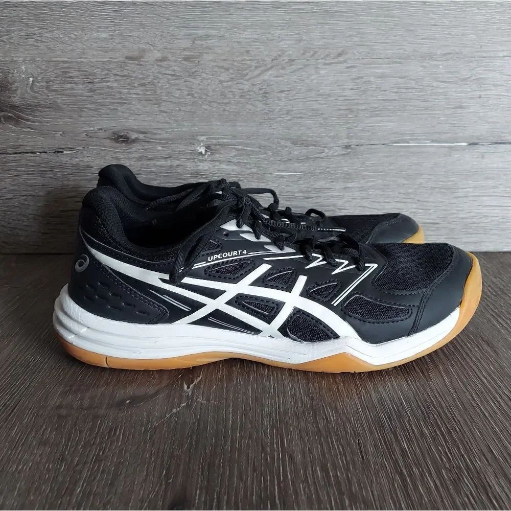 Asics Women's Black White Volleyball Upcourt 4 Shoes Sneakers Size 9 1072A055
